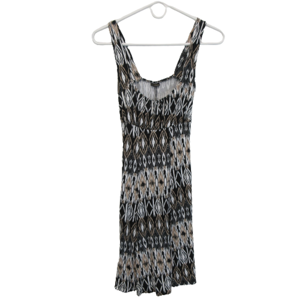 Lascana Venus Womens XS Sleeveless Dress Stretch Knit Black White Beige Neutral